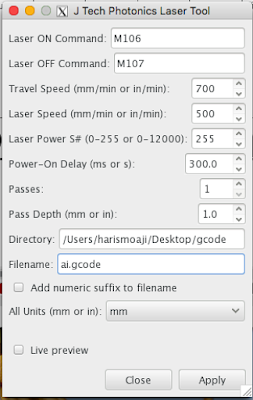 Sesuaikan konfigurasi GCode Generator Sesuaikan konfigurasi GCode Generator