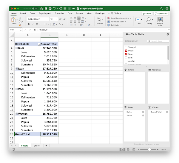 5 Menit Belajar Pivot Table Excel